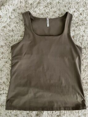 Ebb & Flow Taupe Square-Neck Tank Top Sz XL